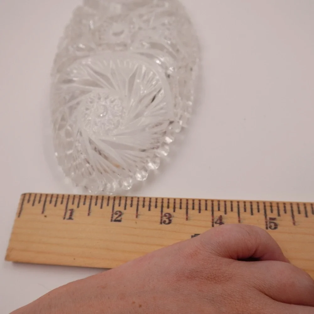 Vintage Cambridge Glass Crystal Dish Clear Scalloped Pinwheel Regencycore Decor